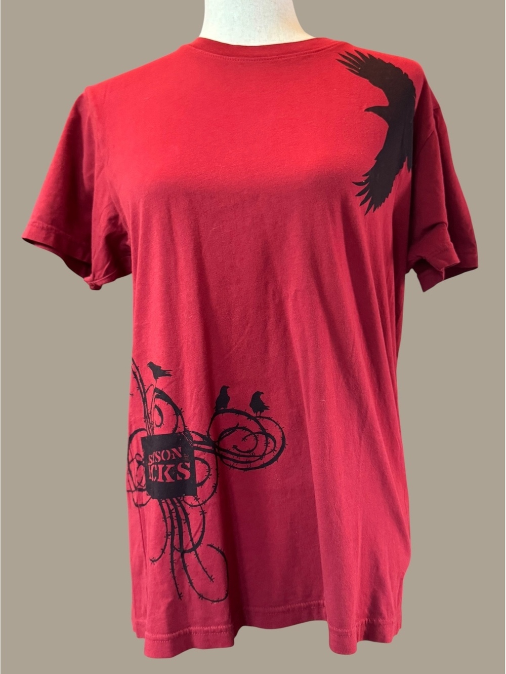 Stetson Rocks Red Graphic T-Shirt, Medium, 100% Cotton